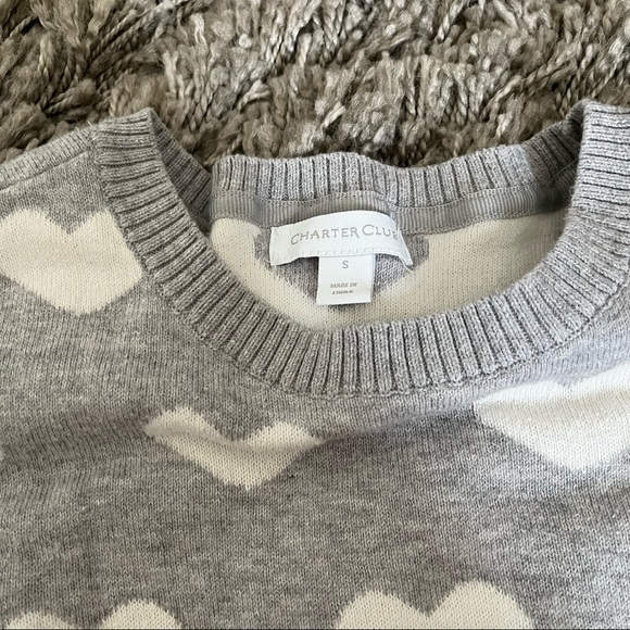 Charter Club Heart Sweater, S - Picture 5 of 6